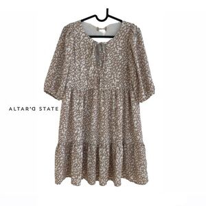 ALTAR’D State Printed Babydoll Mini Dress